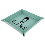 Baby Shower Faux Leather Dice Tray - 9" x 9"  - Teal