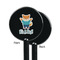Baby Shower Black Plastic 5.5" Stir Stick - Single Sided - Round - Front & Back