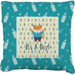 Baby Shower Faux-Linen Throw Pillow 20" (Personalized)