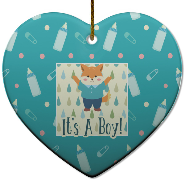 Custom Baby Shower Heart Ceramic Ornament