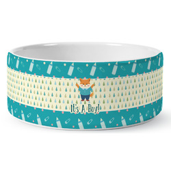 Baby Shower Ceramic Dog Bowl - Large (Personalized)