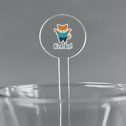 Baby Shower 7" Round Plastic Stir Sticks - Clear