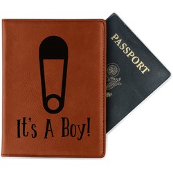 Baby Shower Passport Holder - Faux Leather - Double Sided