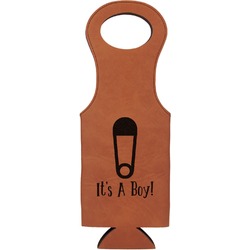 Baby Shower Leatherette Wine Tote - Single Sided (Personalized)
