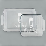 Baby Shower Set of Glass Baking & Cake Dish - 13in x 9in & 8in x 8in