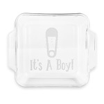 Baby Shower Glass Cake Dish with Truefit Lid - 8in x 8in