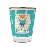 Baby Shower Glass Shot Glass - 1.5 oz - with Gold Rim - Single