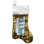 Baby Shower Reversible Sequin Stocking - Gold