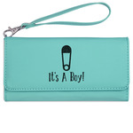 Baby Shower Ladies Leatherette Wallet - Laser Engraved- Teal