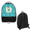 Baby Shower Large Backpack - Black - Front & Back View