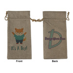 Baby Shower Large Burlap Gift Bag - Front & Back