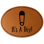 Baby Shower Faux Leather Iron On Patch - Oval