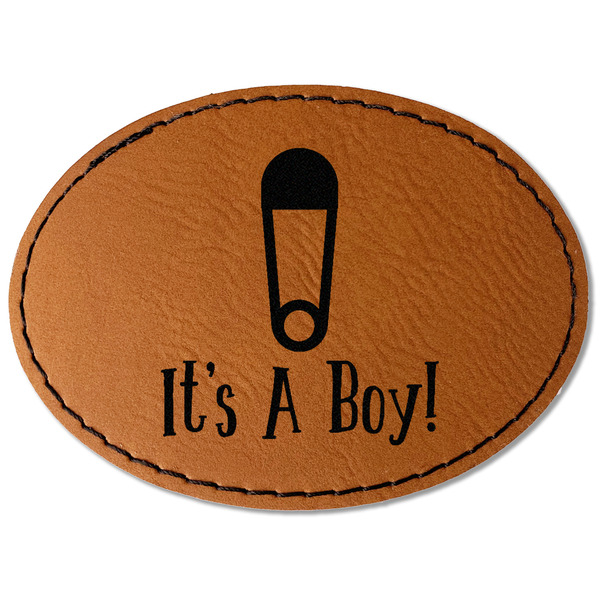 Custom Baby Shower Faux Leather Iron On Patch - Oval