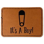 Baby Shower Faux Leather Iron On Patch - Rectangle