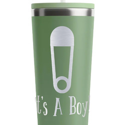 Baby Shower RTIC Everyday Tumbler with Straw - 28oz - Light Green - Double-Sided