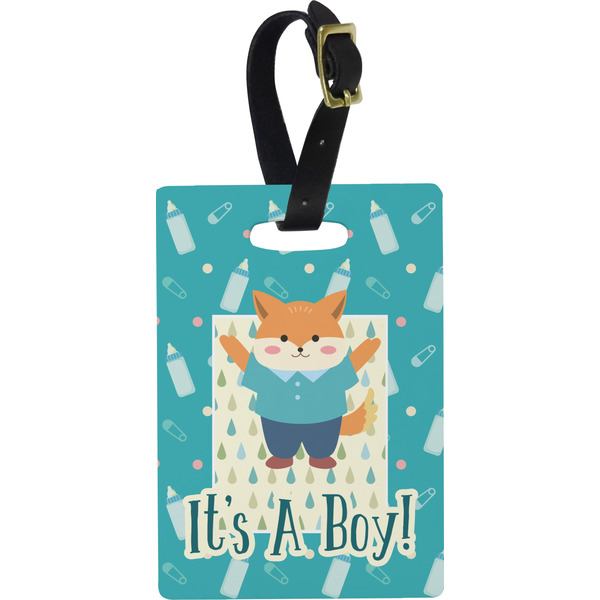 Custom Baby Shower Plastic Luggage Tag - Rectangular