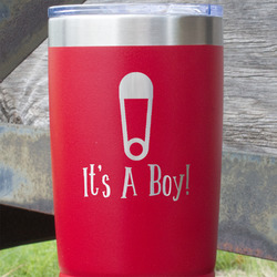 Baby Shower 20 oz Stainless Steel Tumbler - Red - Double Sided