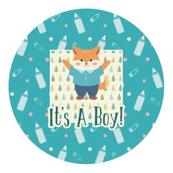 Baby Shower Round Decal - Medium (Personalized)
