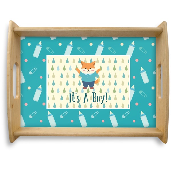 Custom Baby Shower Natural Wooden Tray - Large (Personalized)