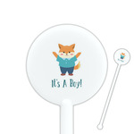 Baby Shower 5.5" Round Plastic Stir Sticks - White - Single Sided