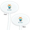 Baby Shower White Plastic 7" Stir Stick - Double Sided - Oval - Front & Back