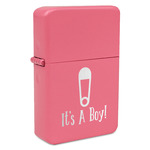 Baby Shower Windproof Lighter - Pink - Single Sided & Lid Engraved