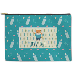 Baby Shower Zipper Pouch - Large - 12.5"x8.5" (Personalized)