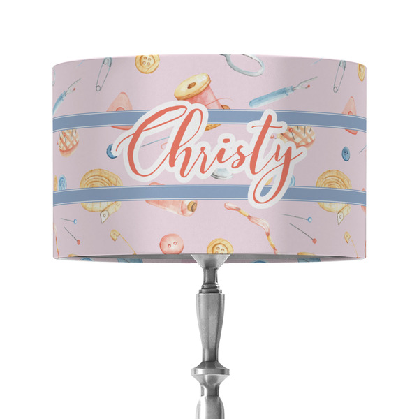 Custom Sewing Time 12" Drum Lamp Shade - Fabric (Personalized)