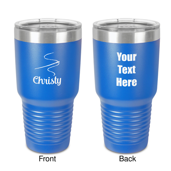 Custom Sewing Time 30 oz Stainless Steel Tumbler - Royal Blue - Double-Sided (Personalized)