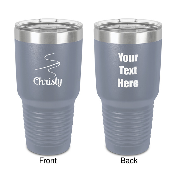 Custom Sewing Time 30 oz Stainless Steel Tumbler - Grey - Double-Sided (Personalized)