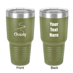 Sewing Time 30 oz Stainless Steel Tumbler - Olive - Double-Sided (Personalized)