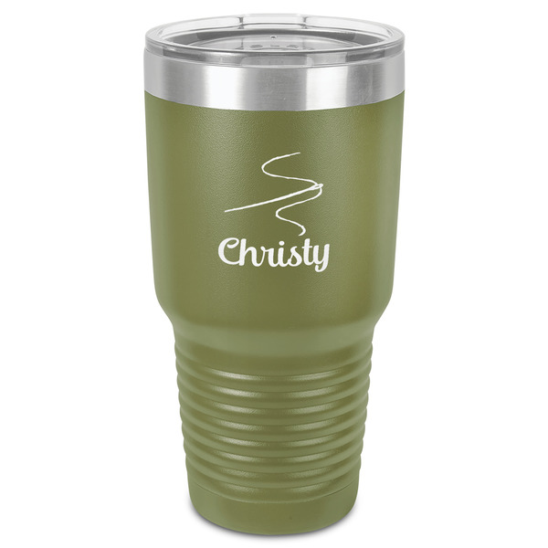 Custom Sewing Time 30 oz Stainless Steel Tumbler - Olive - Single-Sided (Personalized)