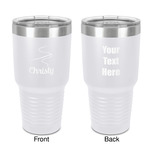 Sewing Time 30 oz Stainless Steel Tumbler - White - Double-Sided (Personalized)