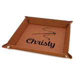 Sewing Time Faux Leather Dice Tray - 9" x 9" - Rawhide (Personalized)