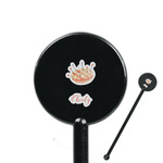 Sewing Time 5.5" Round Plastic Stir Sticks - Black - Double Sided (Personalized)