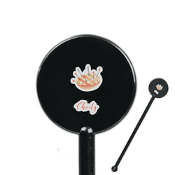 Sewing Time 5.5" Round Plastic Stir Sticks - Black - Single Sided (Personalized)