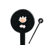 Sewing Time 7" Round Plastic Stir Sticks - Black - Single Sided (Personalized)