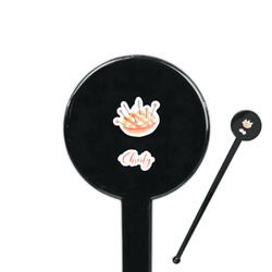 Sewing Time 7" Round Plastic Stir Sticks - Black - Double Sided (Personalized)