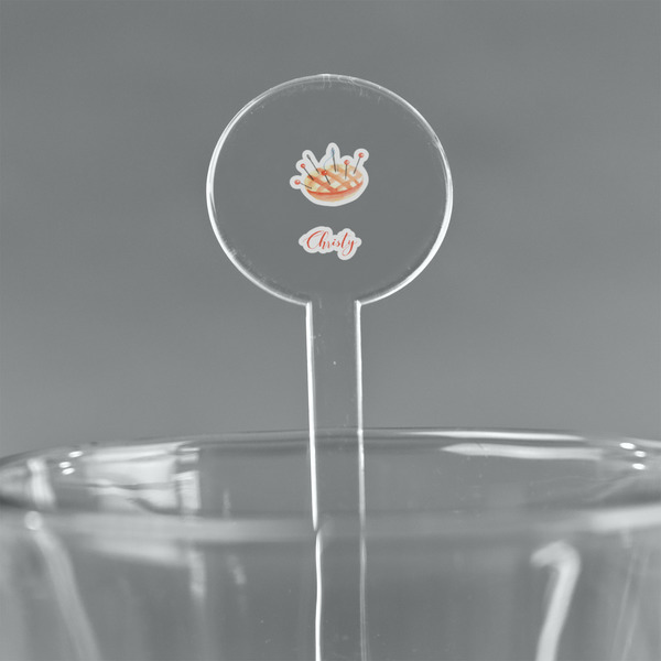 Custom Sewing Time 7" Round Plastic Stir Sticks - Clear (Personalized)