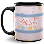 Sewing Time 11 Oz Coffee Mug - Black (Personalized)