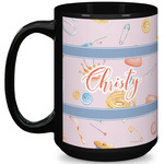 Sewing Time 15 Oz Coffee Mug - Black (Personalized)