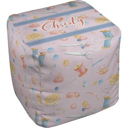 Sewing Time Cube Pouf Ottoman - 18" (Personalized)