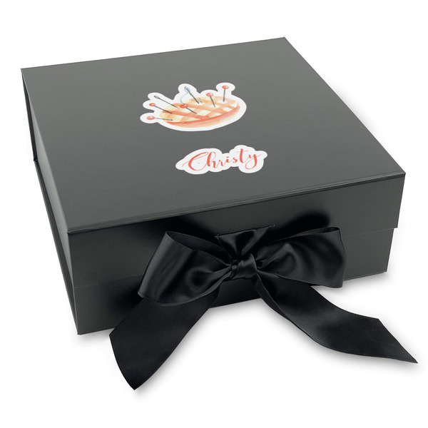 Custom Sewing Time Gift Box with Magnetic Lid - Black (Personalized)