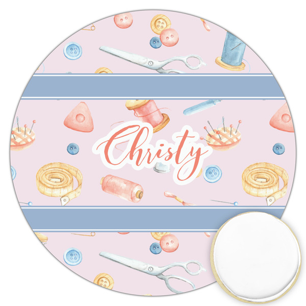 Custom Sewing Time Printed Cookie Topper - 3.25" (Personalized)