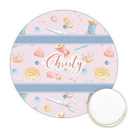 Sewing Time Printed Cookie Topper - Round (Personalized)
