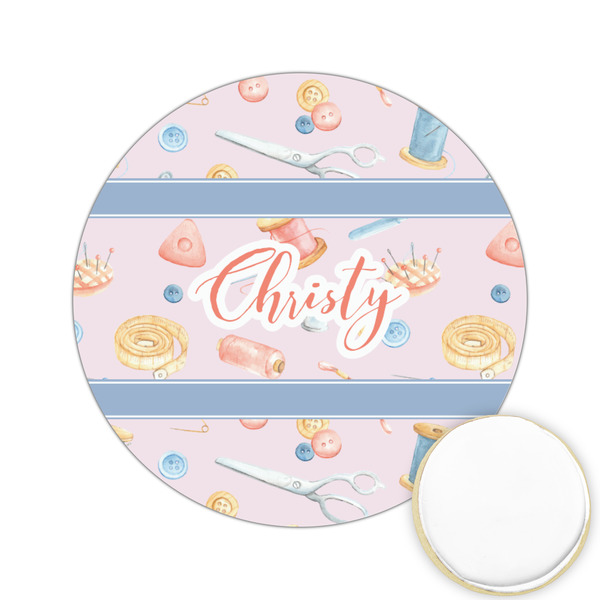 Custom Sewing Time Printed Cookie Topper - 2.15" (Personalized)