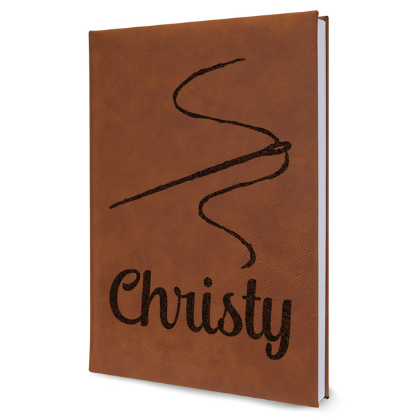 Custom Sewing Time Leather Sketchbook - Large - Single Sided (Personalized)