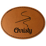 Sewing Time Faux Leather Iron On Patch - Oval (Personalized)