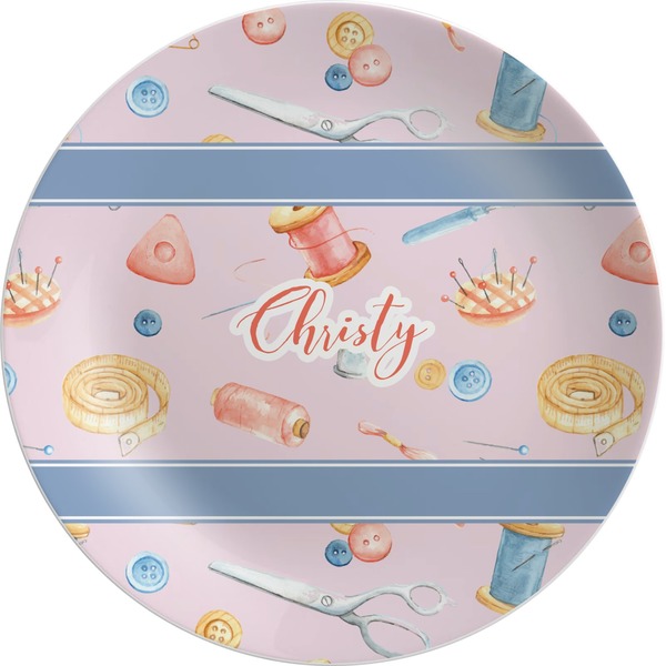 Custom Sewing Time Melamine Plate (Personalized)