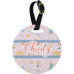 Sewing Time Plastic Luggage Tag - Round (Personalized)